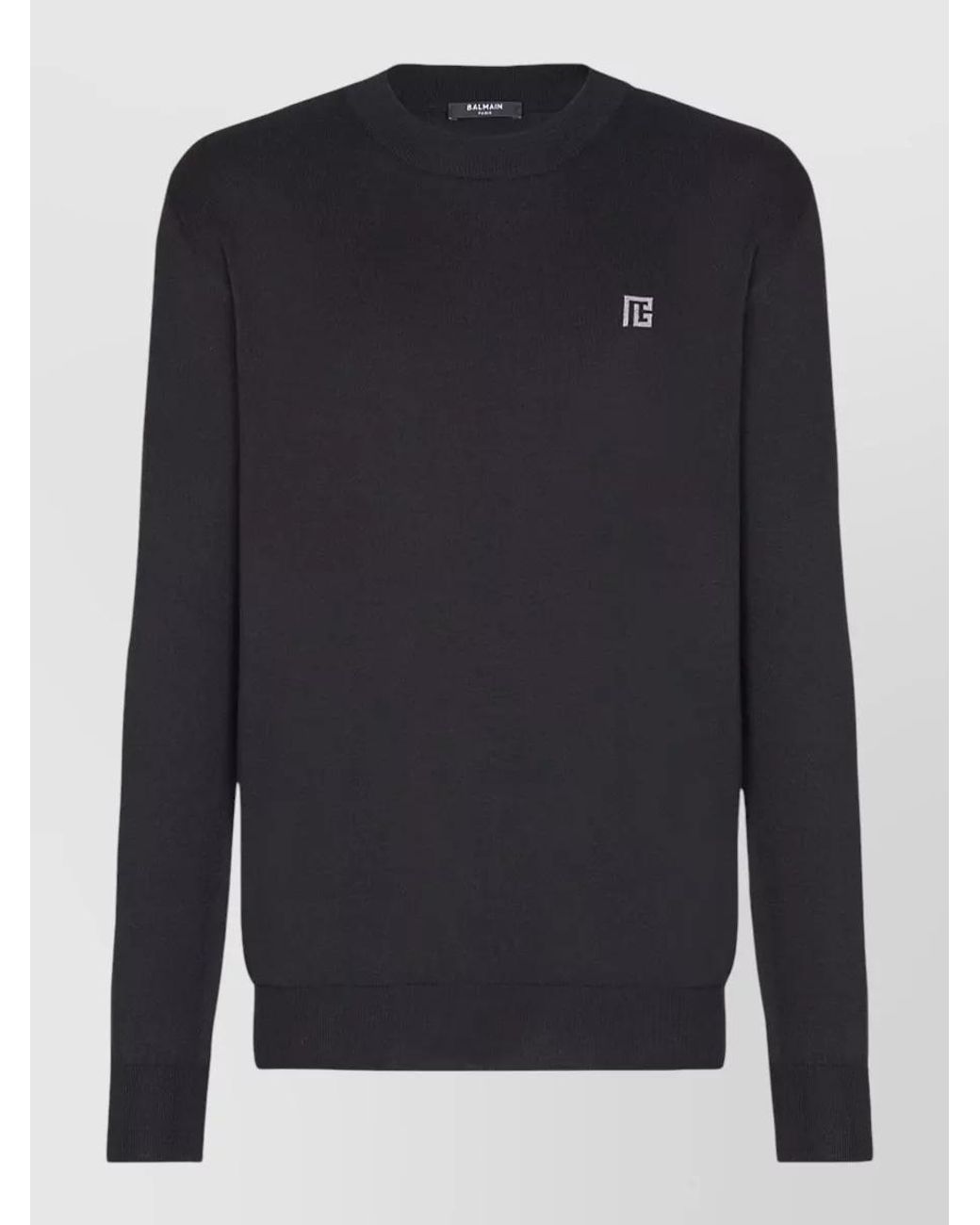 Balmain Blue Cotton Crew-Neck Jumper