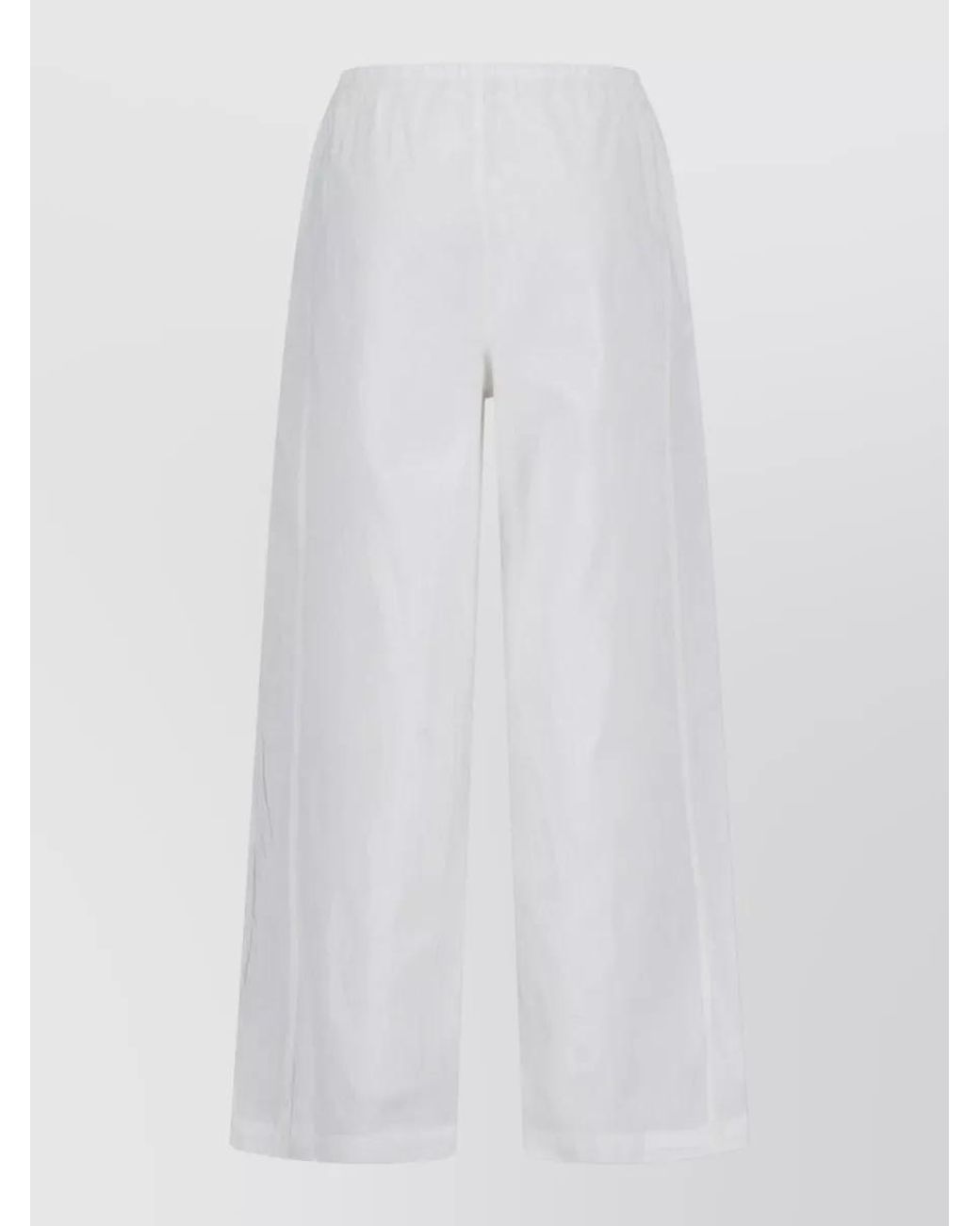 GIMAGUAS White Cotton Wide-Leg Trousers