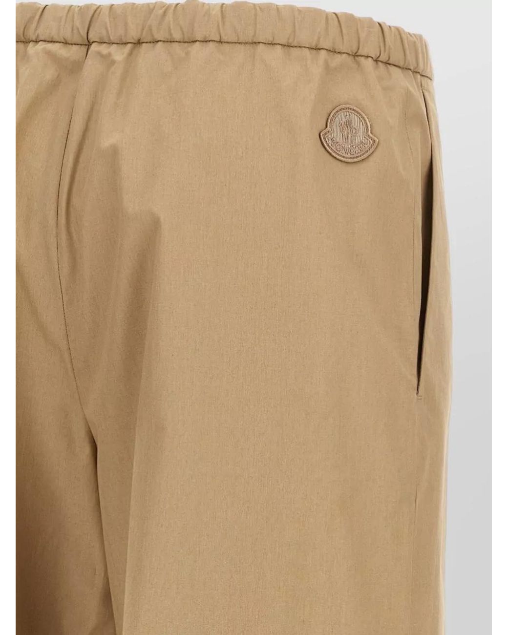 Moncler Natural Cotton High-Rise Straight-Leg Trousers
