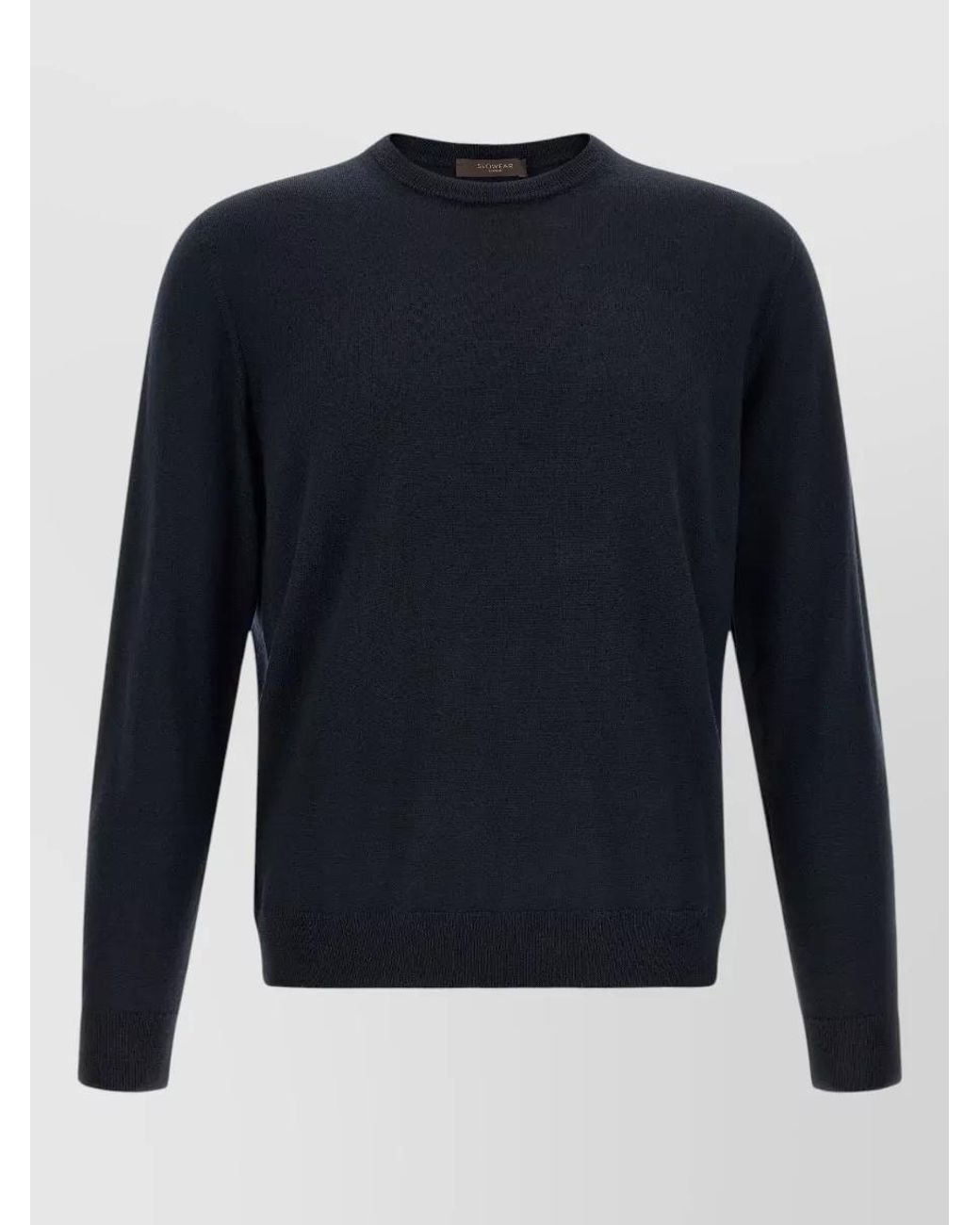 Zanone Blue Virgin Wool Crew Neck Sweater for men