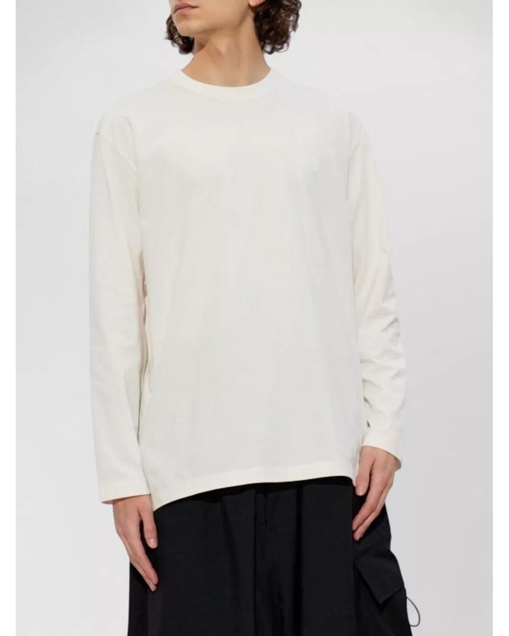 Y-3 White Cotton Long-Sleeve T-Shirt for men