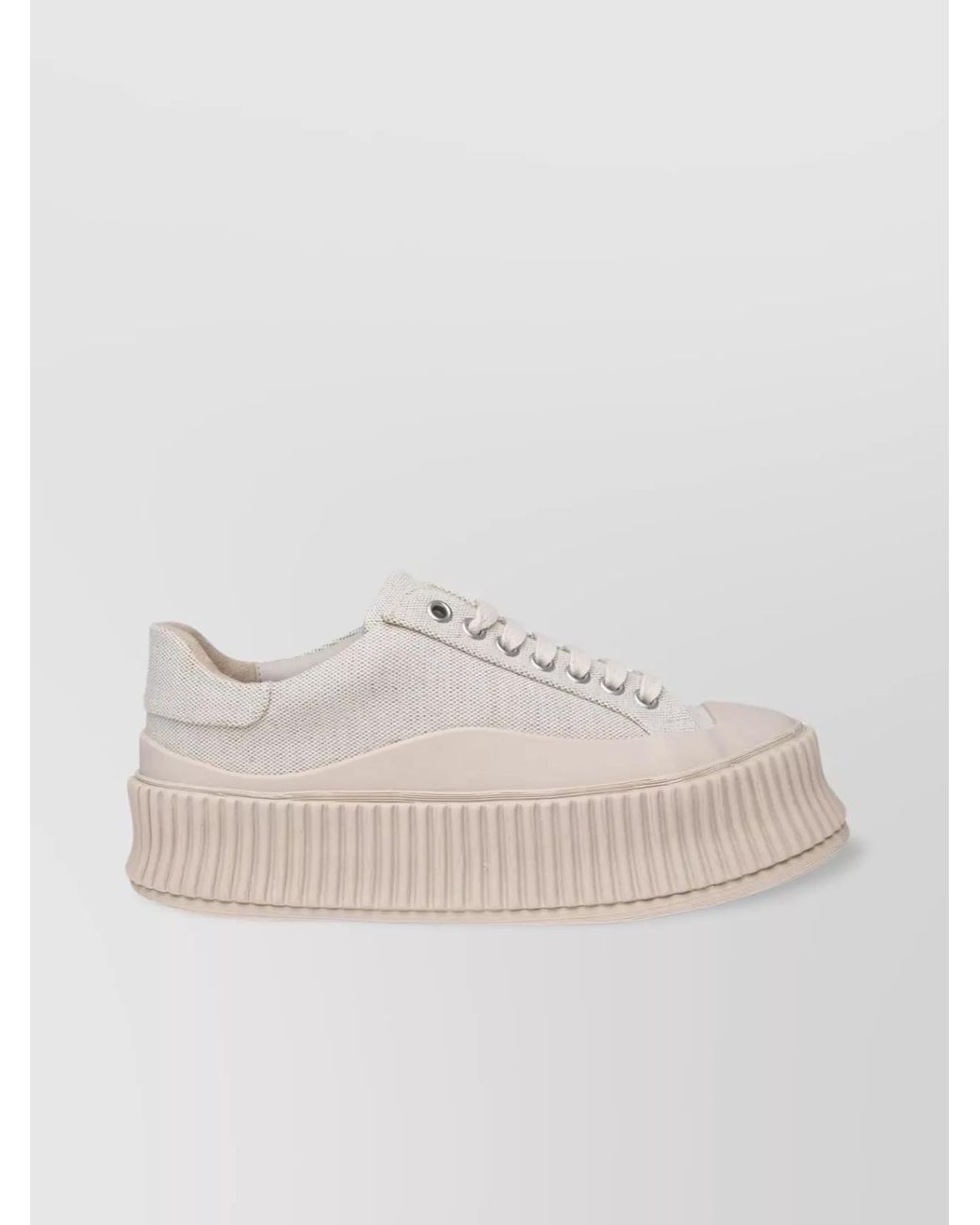 Jil Sander Natural Leather Low-Top Sneakers