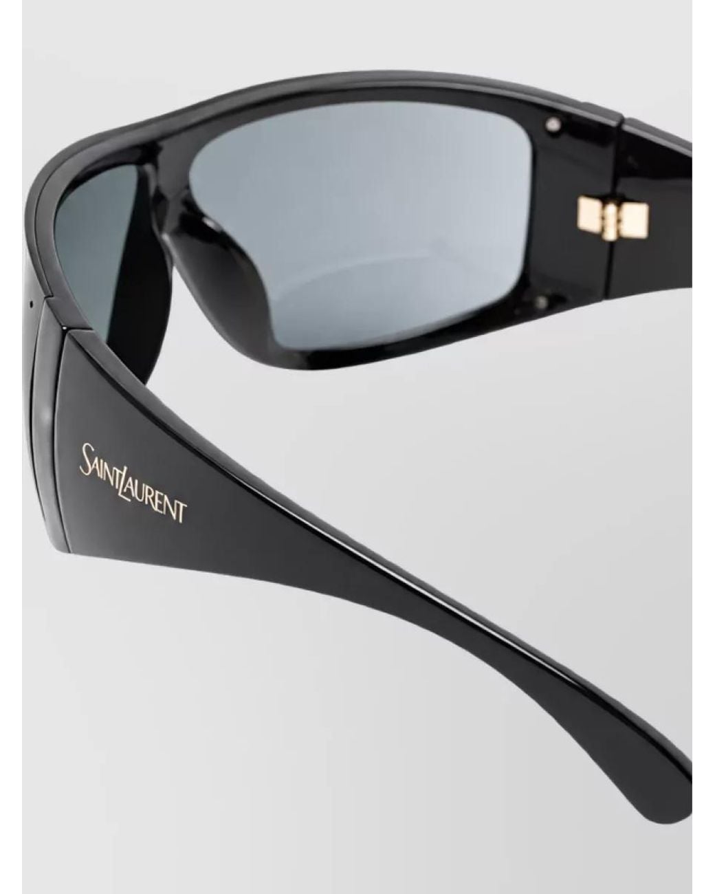 Saint Laurent Gray Acetate Oval Sunglasses