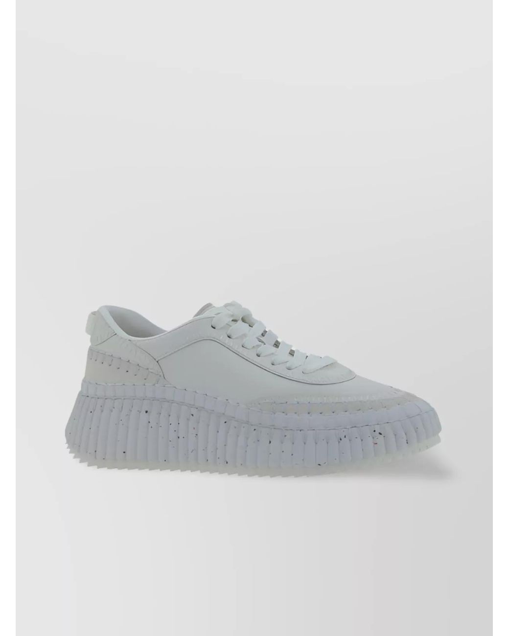 Chloé Gray Leather Low-Top Sneakers