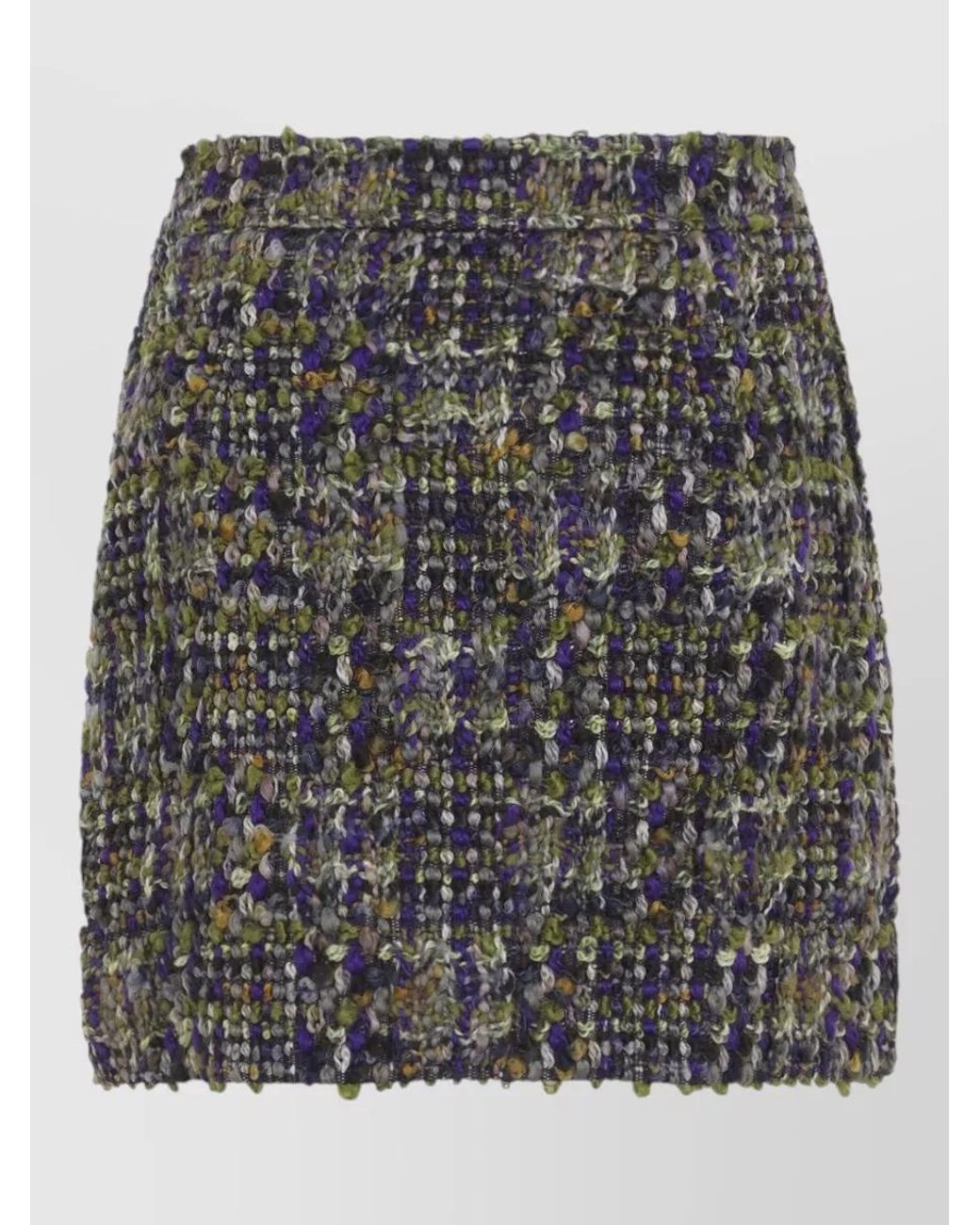 Saint Laurent Gray Tweed High-Rise Mini Skirt