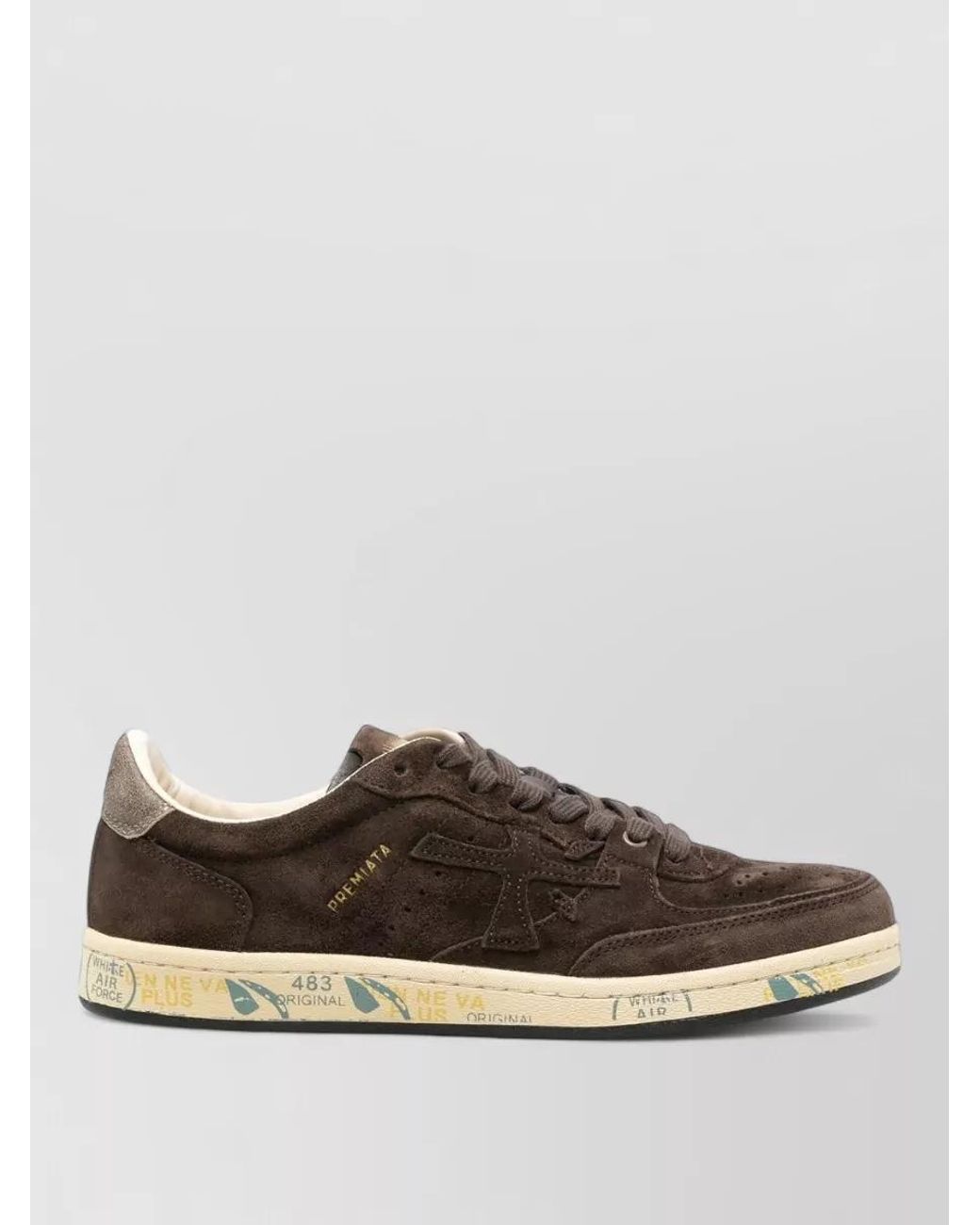 Premiata Brown Leather Low-Top Sneakers for men