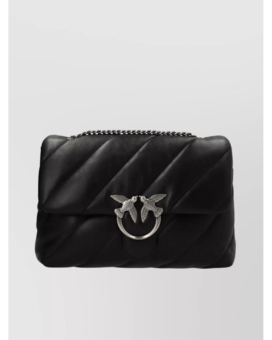 Pinko Black Love Bag Puff Lamb Leather Shoulder Bag