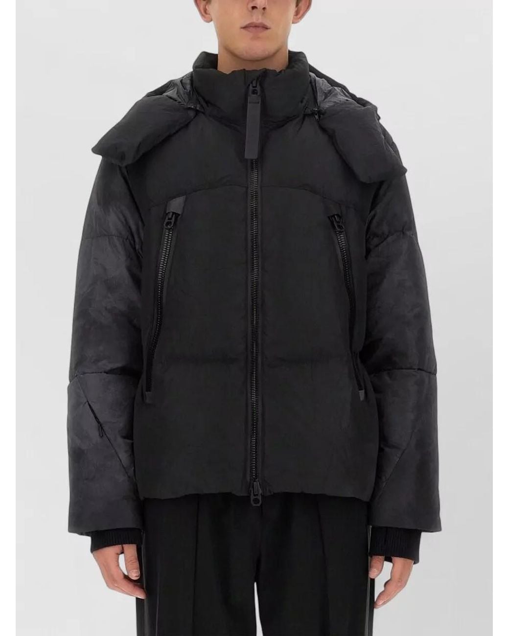 JG1 Black Oversized Padded Coat for men