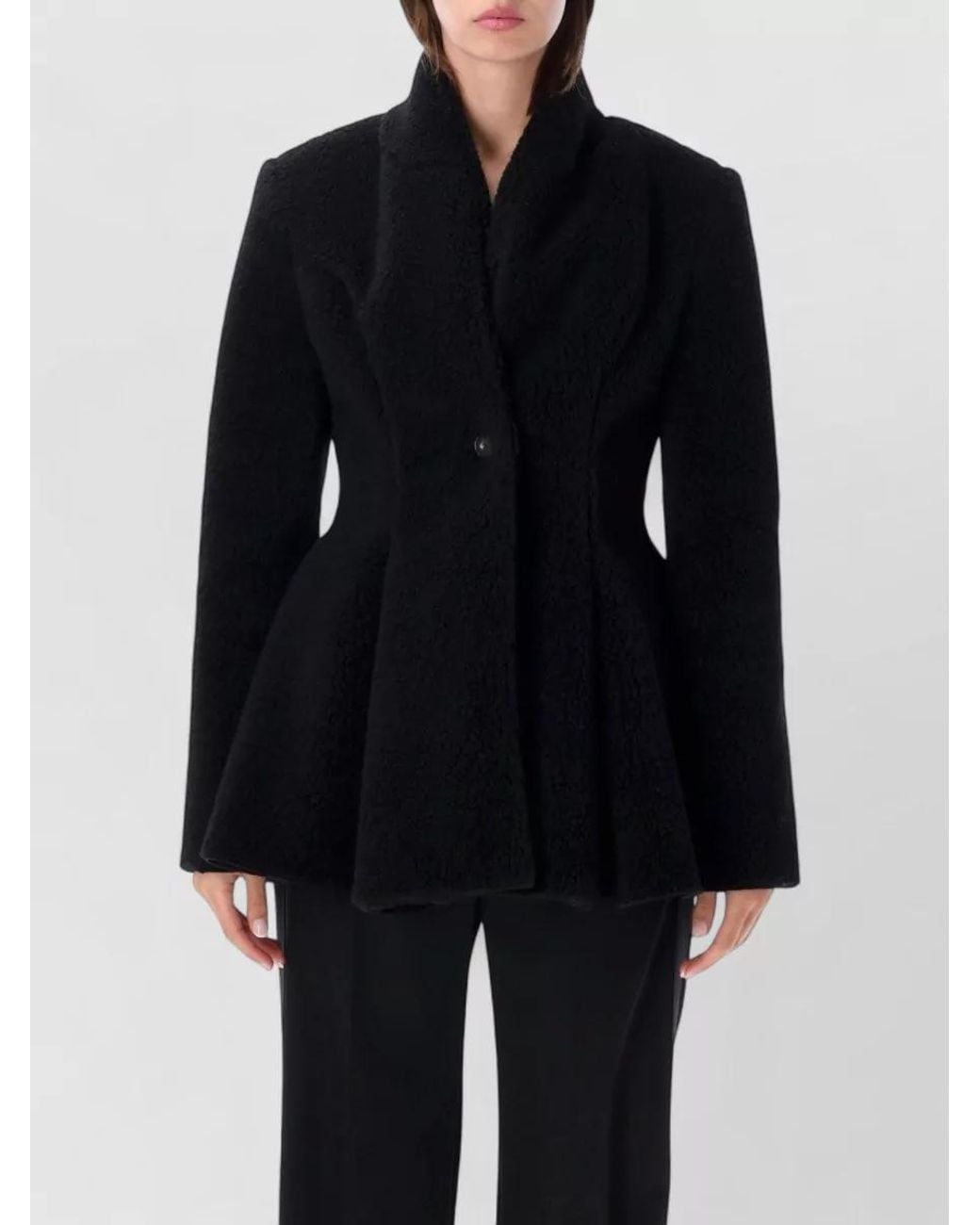 Stella McCartney Blue Plush Single-Breasted Coat