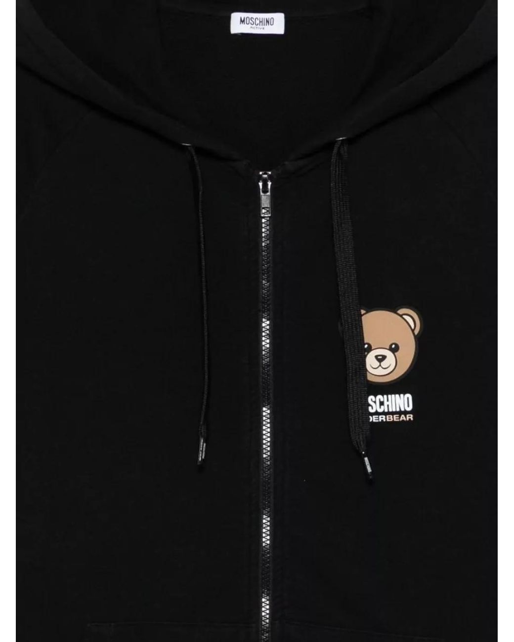 Moschino Black Cotton Hooded Jacket for men