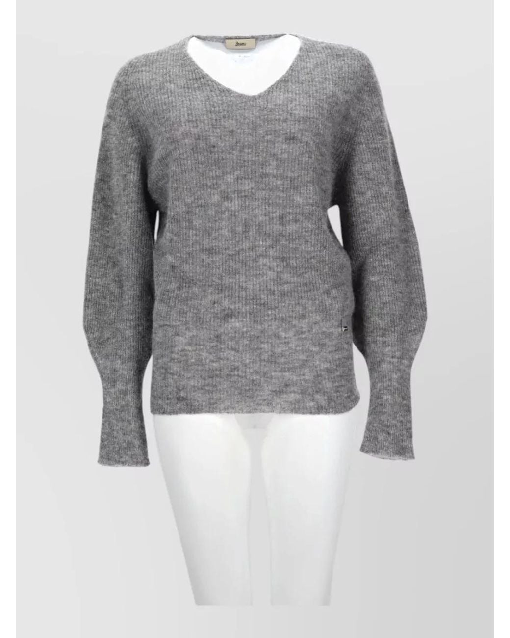 Herno Gray Alpaca Wool Sweatshirt