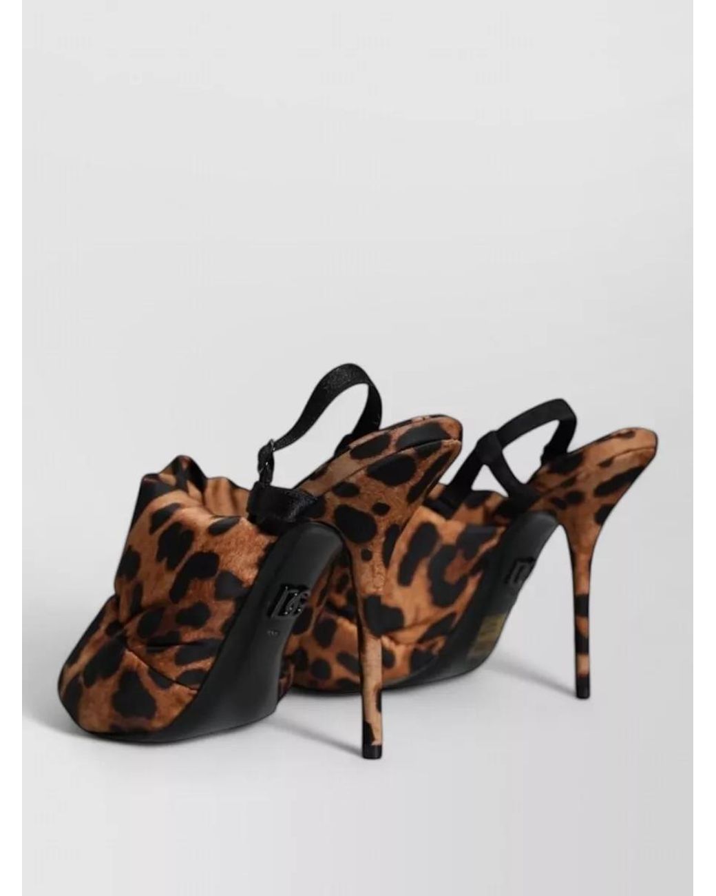 Dolce & Gabbana Brown Leopard-Print Slingback Sandals
