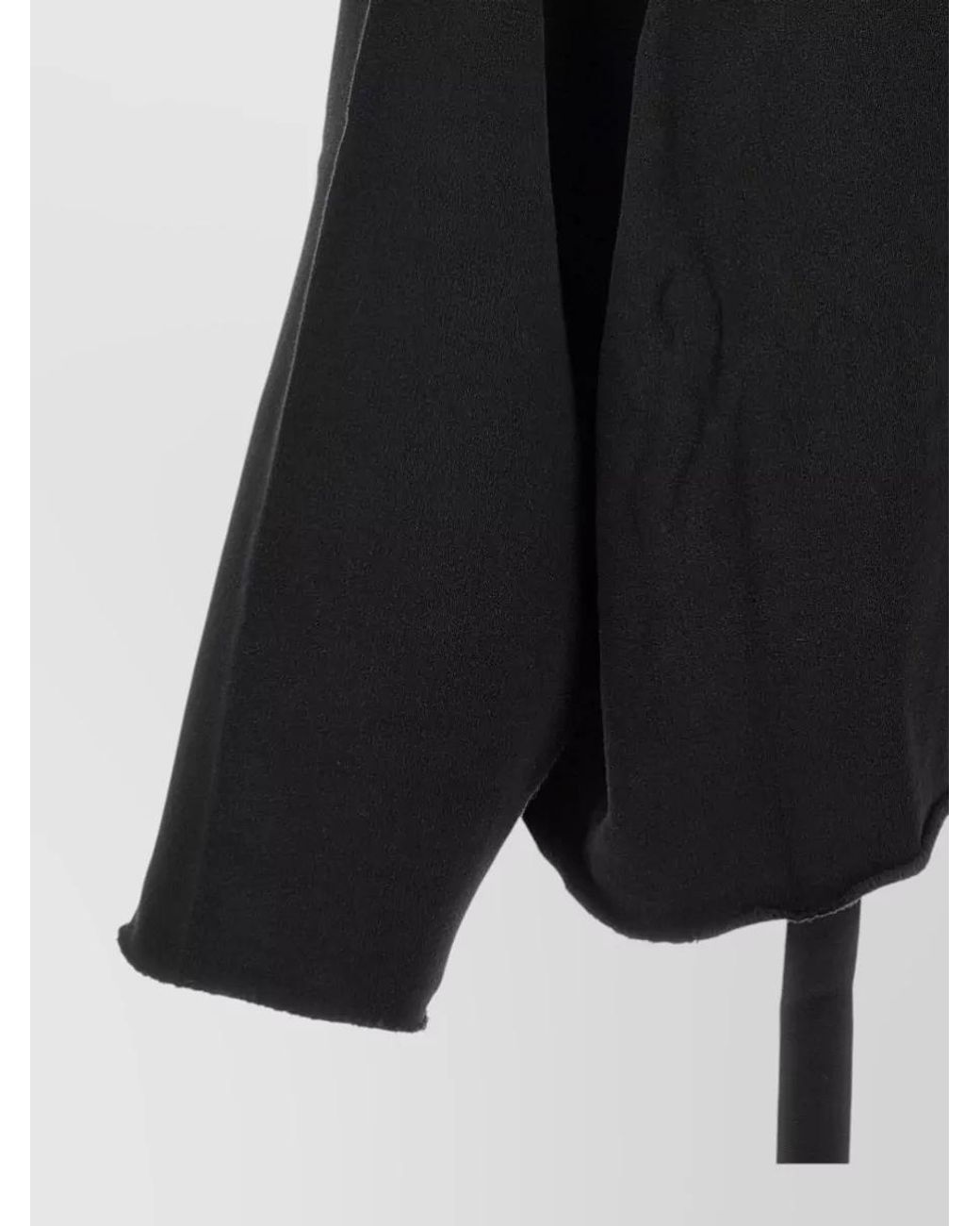 Rick Owens Black Cotton Hooded Kaftan Jacket for men