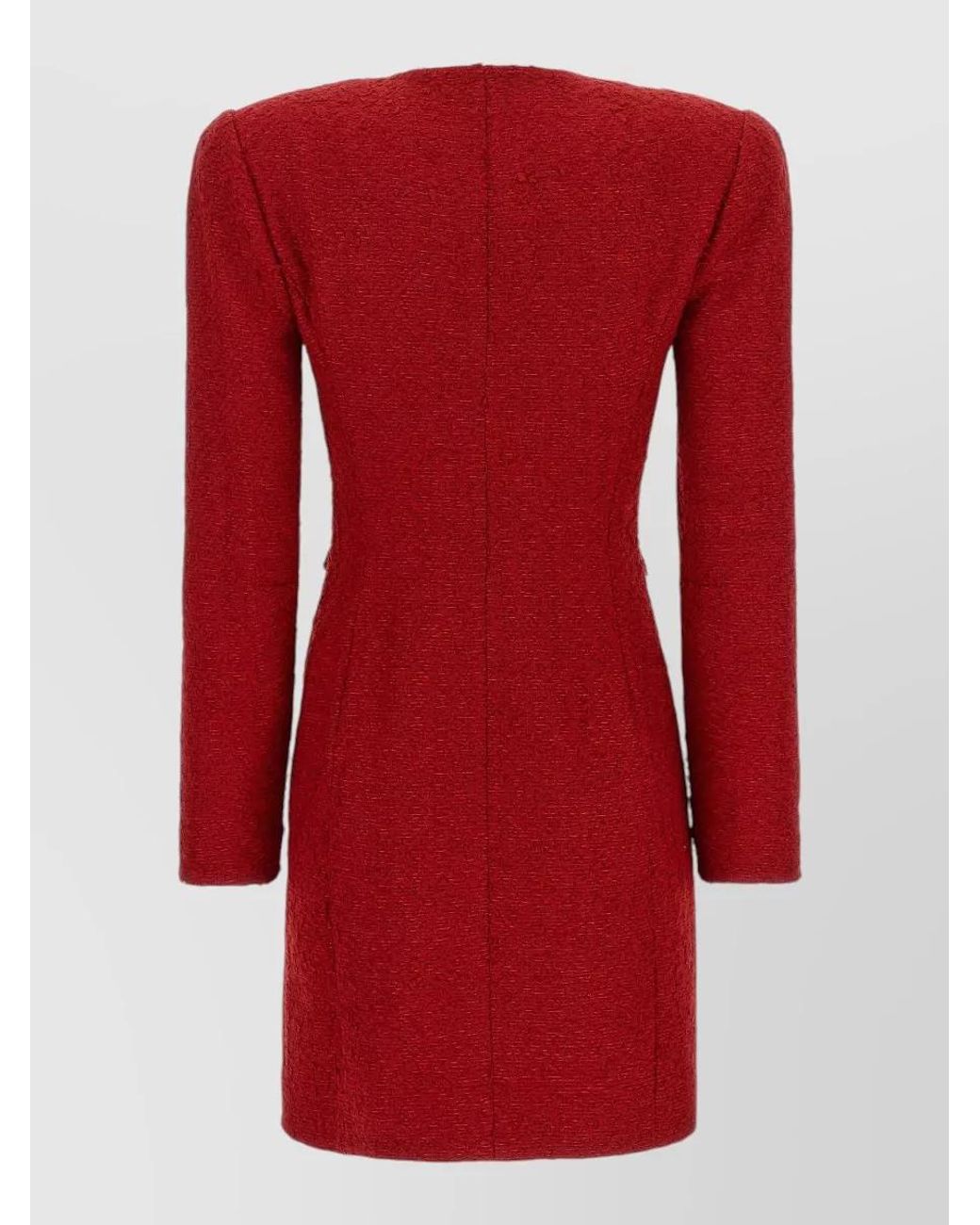 Magda Butrym Red Bouclé Mini Single Breasted Coat