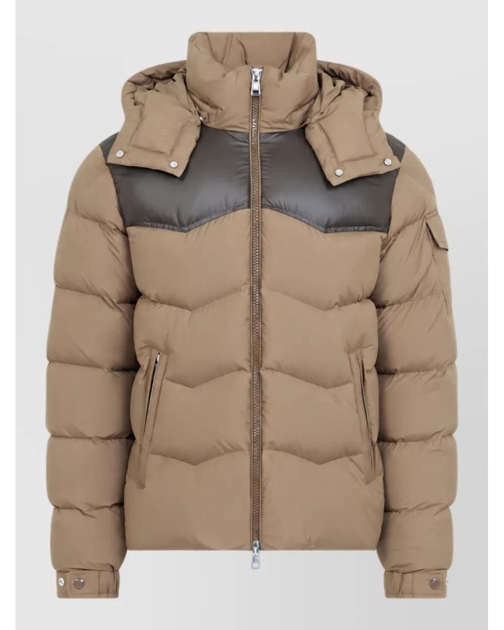 Moncler Brown Hooded Down Puffer Jacket for men