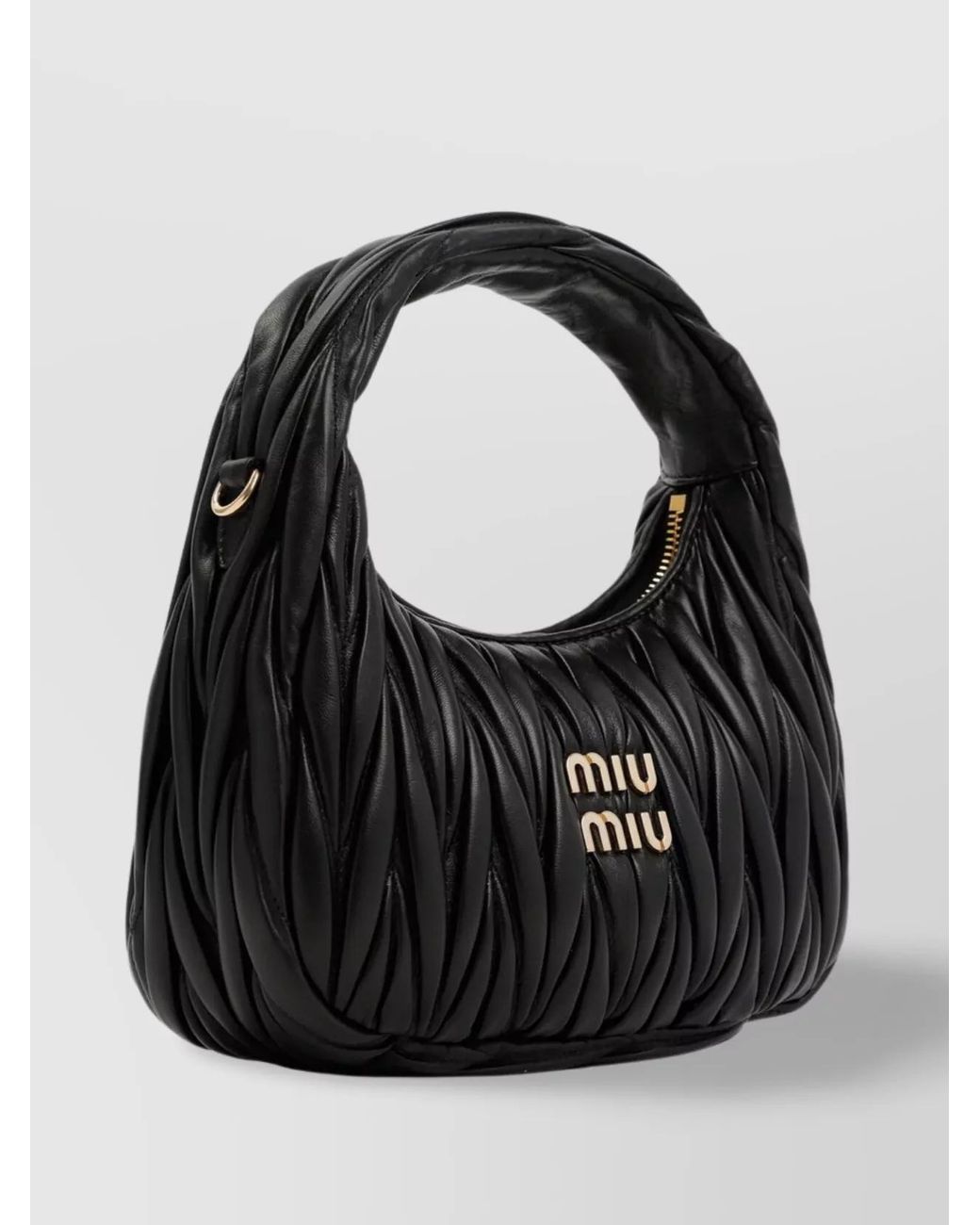 Miu Miu Black Wandler Lamb Leather Matelassé Shoulder Bag