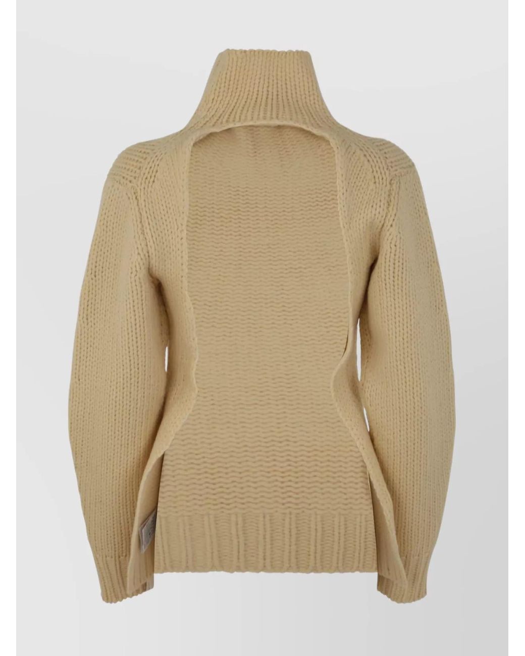 Jil Sander Natural Long Sleeved High Neck Sweater For