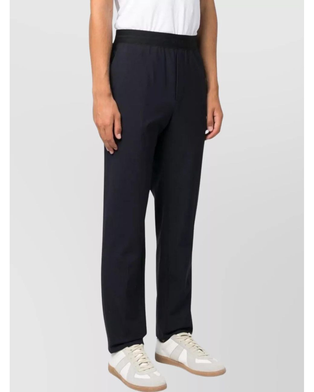 MSGM Blue Virgin Wool Slim-Fit Trousers for men