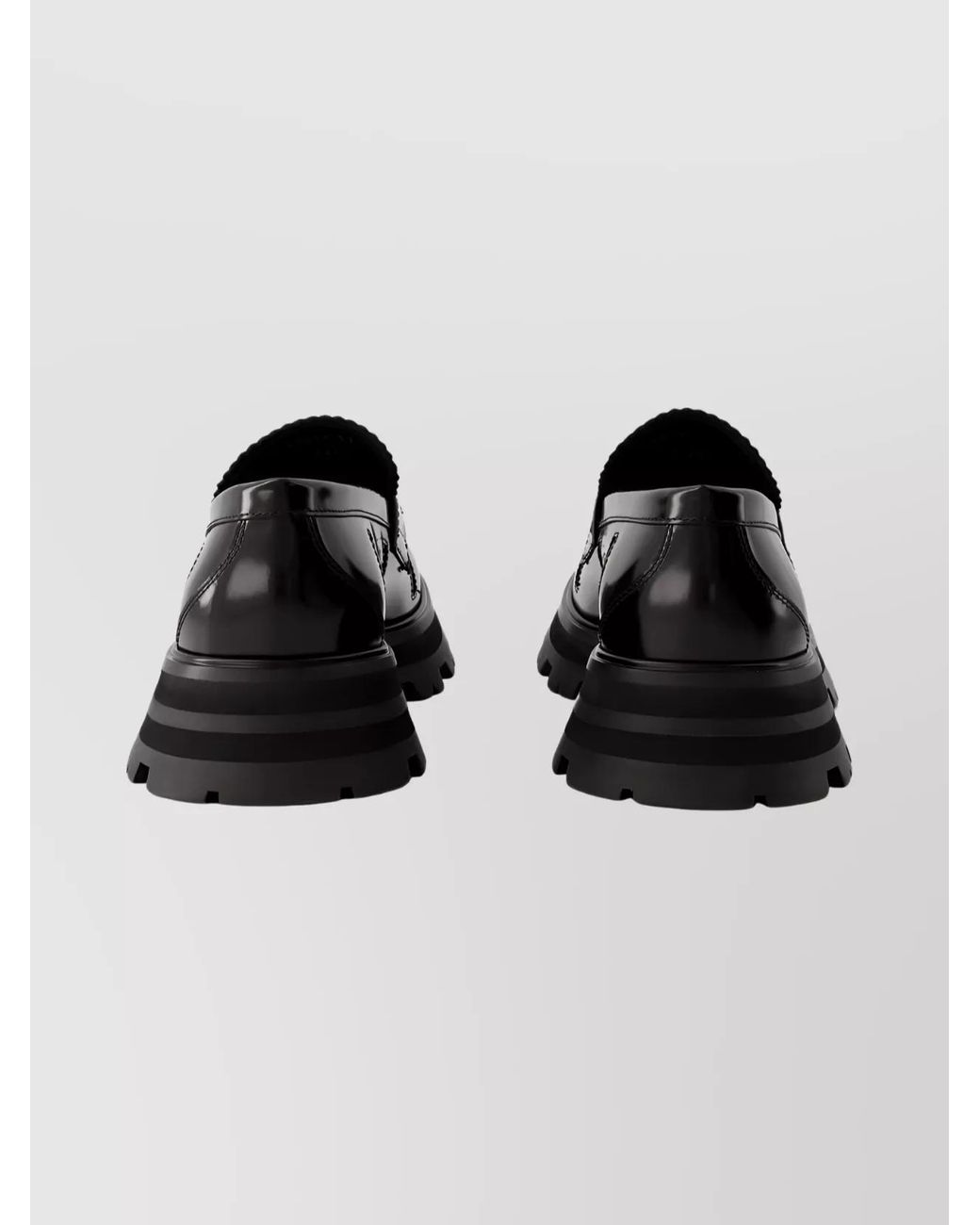 McQueen Black Leather Chunky Loafers