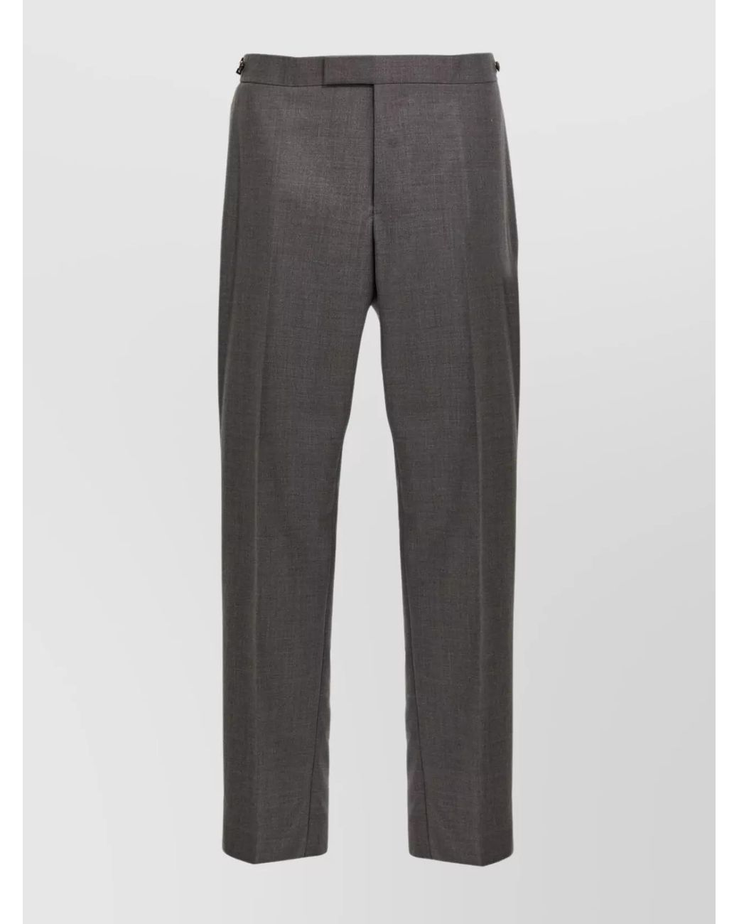 Thom Browne Gray Wool Low-Rise Straight-Leg Trousers for men