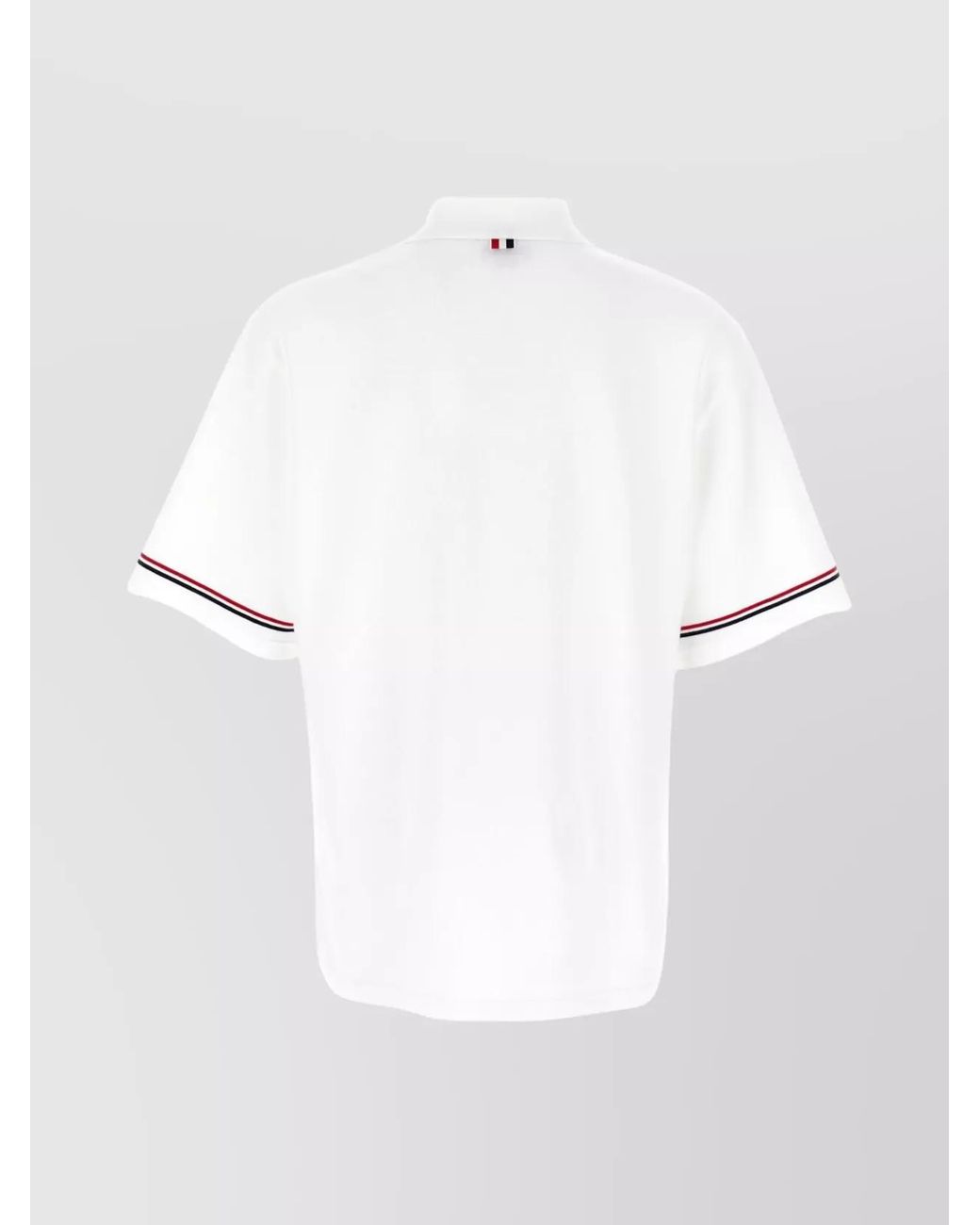 Thom Browne White Cotton Short-Sleeve Polo Shirt for men