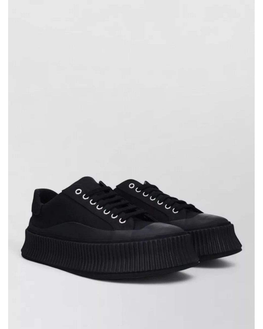 Jil Sander Black Fabric Low-Top Sneakers for men