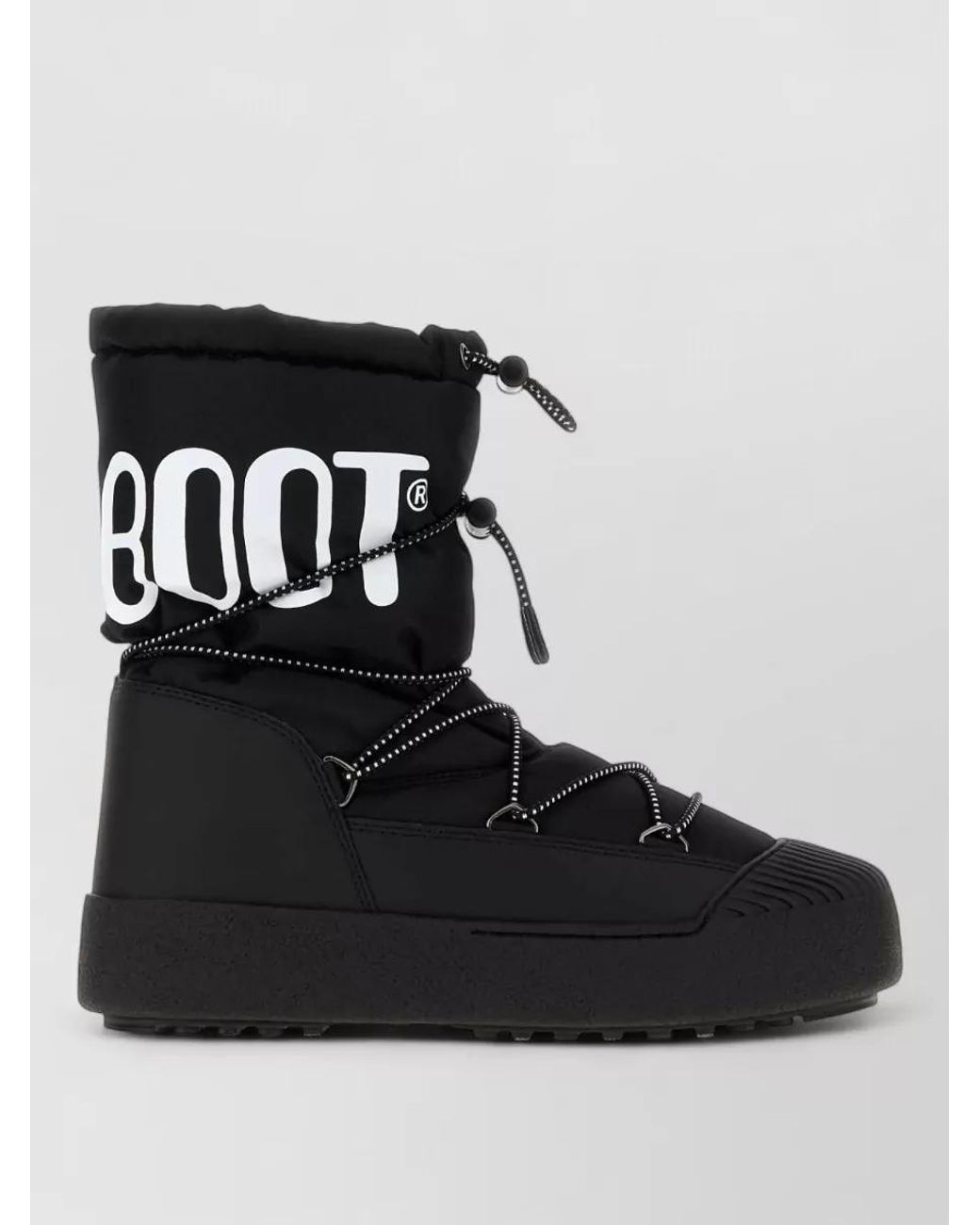 Moon Boot Black Fabric And Rubber High-Top Sneakers
