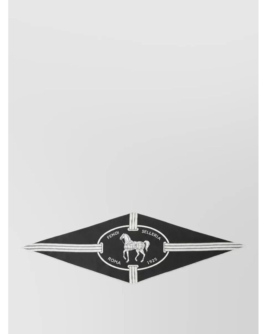 Fendi White Printed Silk Scarf