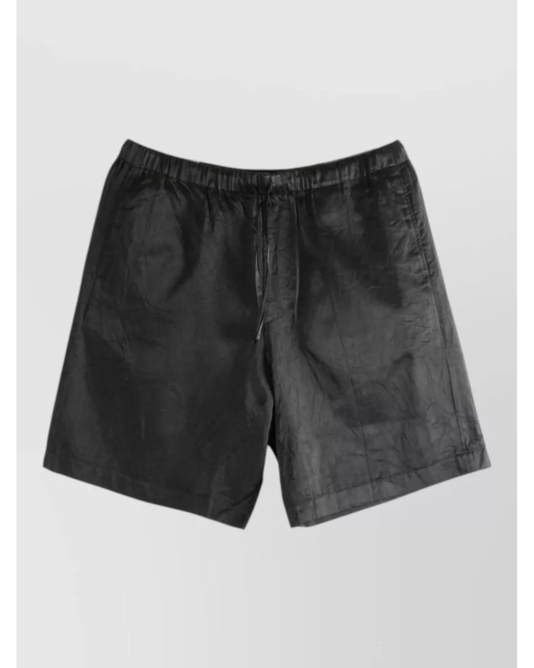Dries Van Noten Black Viscose Blend Drawstring Tailored Shorts for men