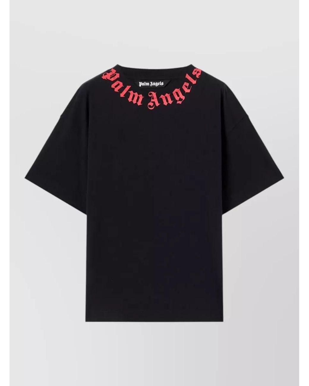Palm Angels Black Cotton Logo-Print Regular-Fit Crew-Neck T-Shirt for men
