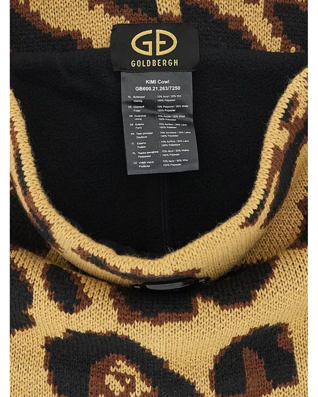 Goldbergh Metallic Leopard Knit Ring Neck Scarf