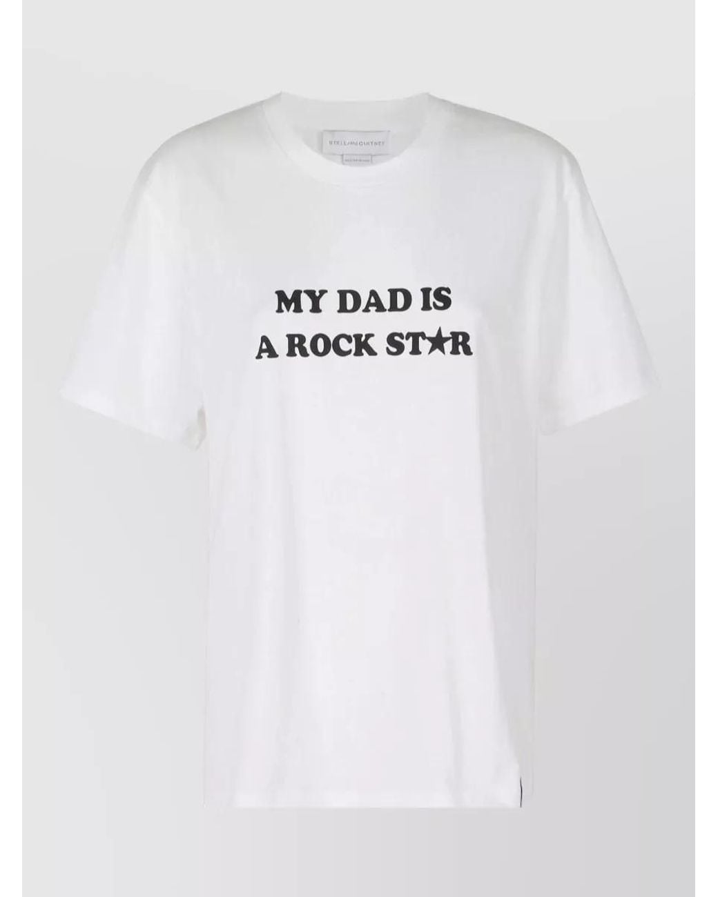 Stella McCartney White Cotton Slogan Print Short Sleeve T-Shirt