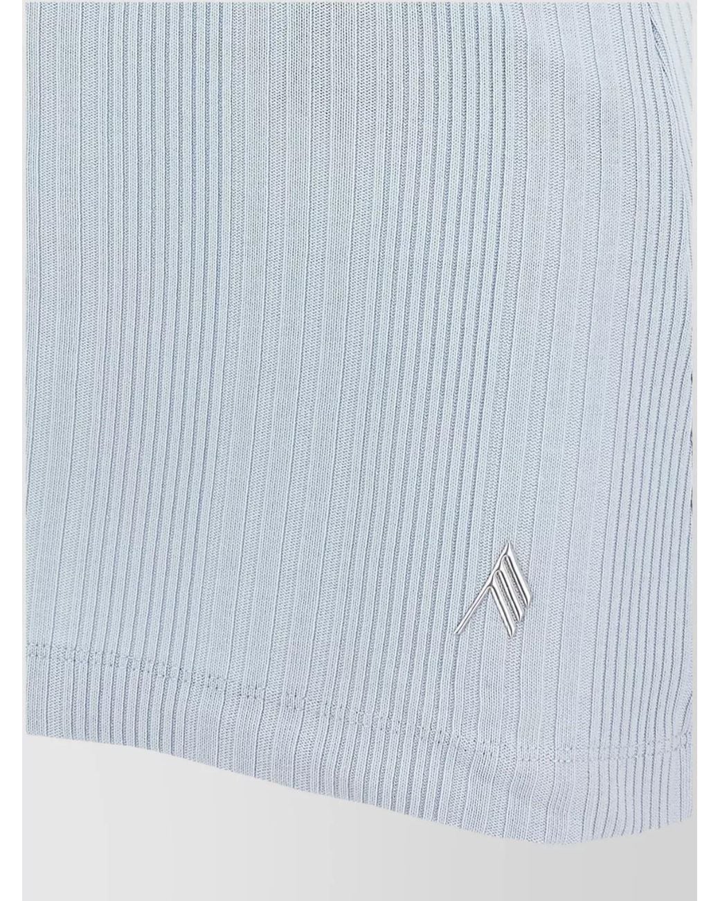 The Attico White Cotton Ribbed Layered Scoop Neck Sleeveless Tank Top