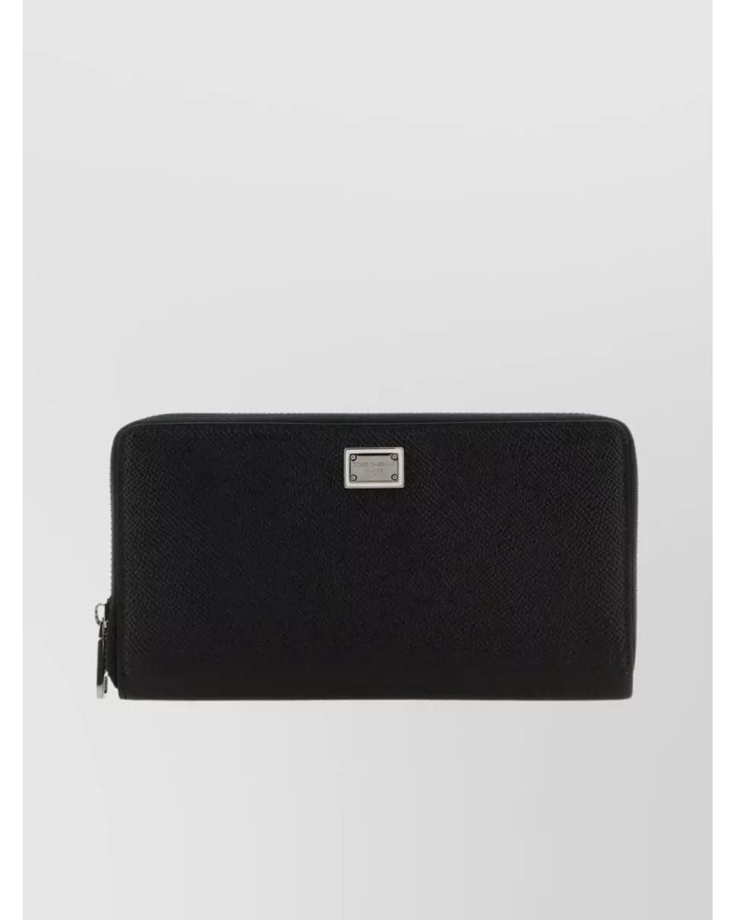Dolce & Gabbana Black Leather Zip Around Wallet for men