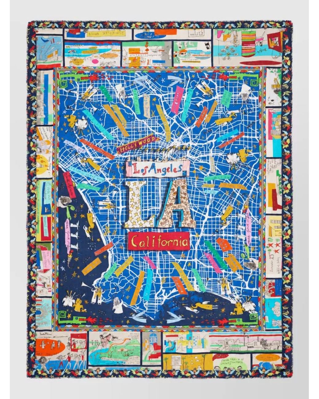 Faliero Sarti Blue Cashmere Modal Printed Scarf