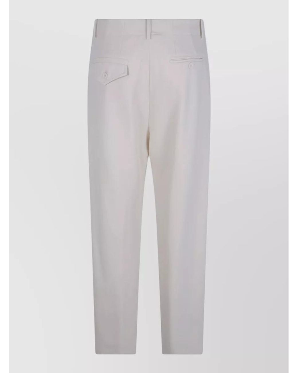 Semicouture White Viscose Wide-Leg Tailored Trousers
