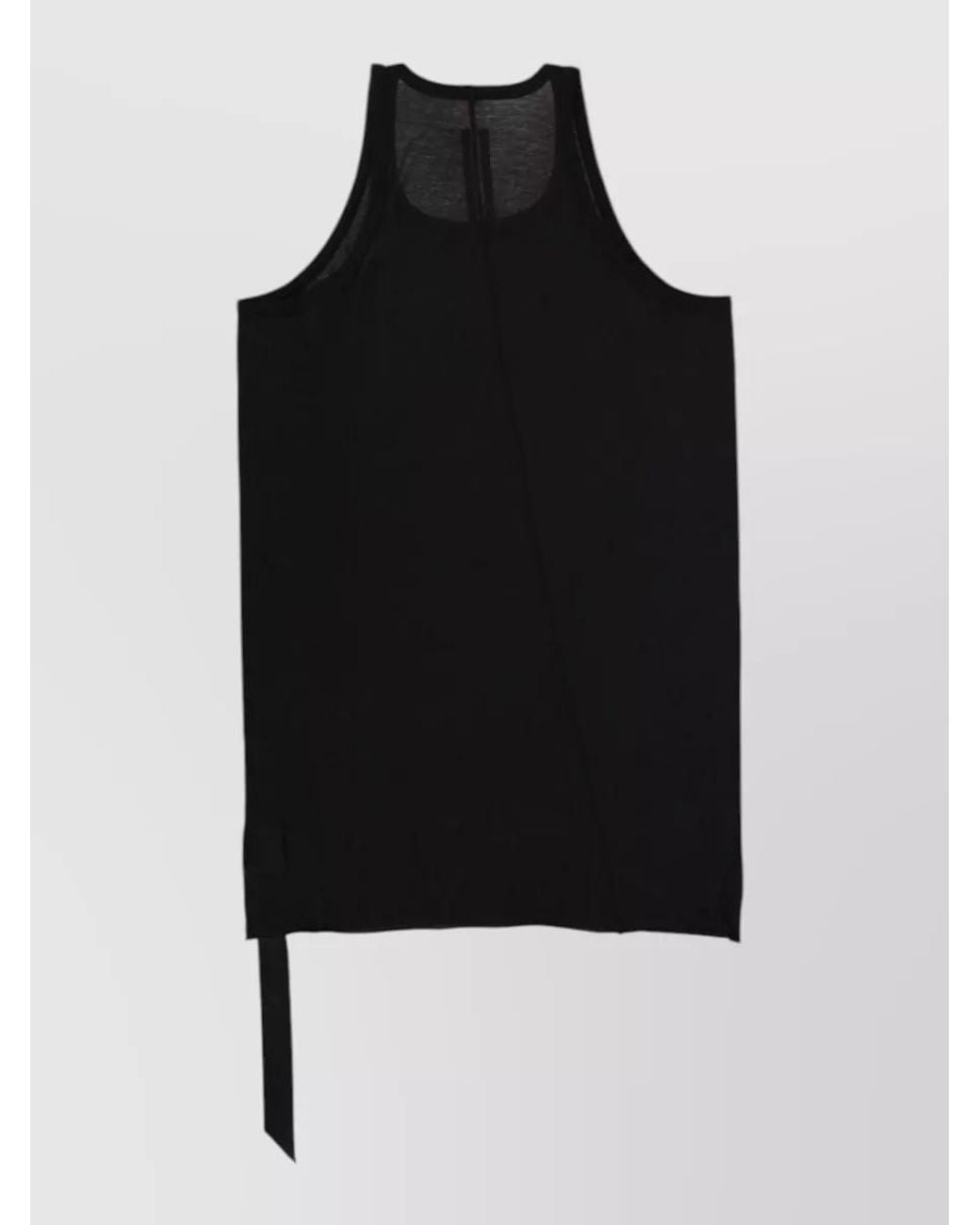 Rick Owens Black Loose Cotton Tank Top for men