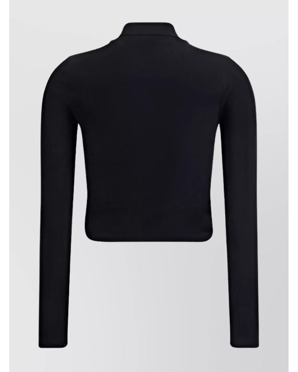 Courreges Blue Twist Cropped Long-Sleeve Polo Top