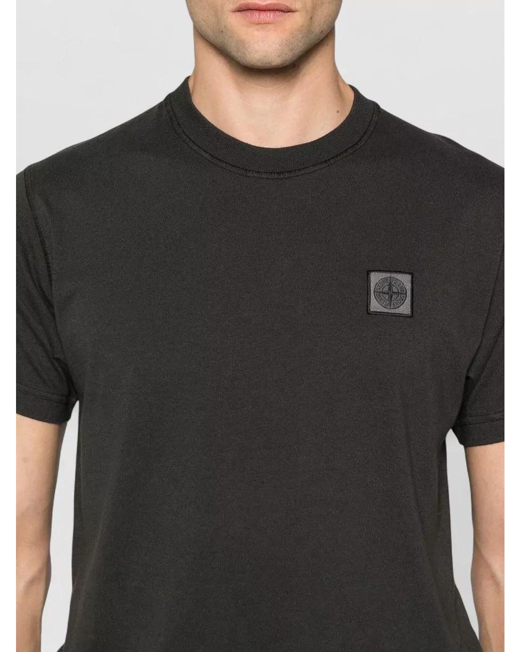 Stone Island Multicolor Cotton Logo-Patch T-Shirt for men