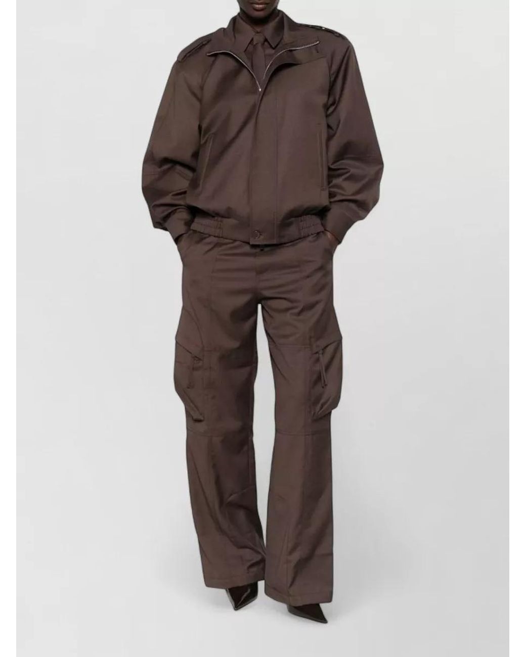 Frankie Shop Brown Straight-Leg Trousers