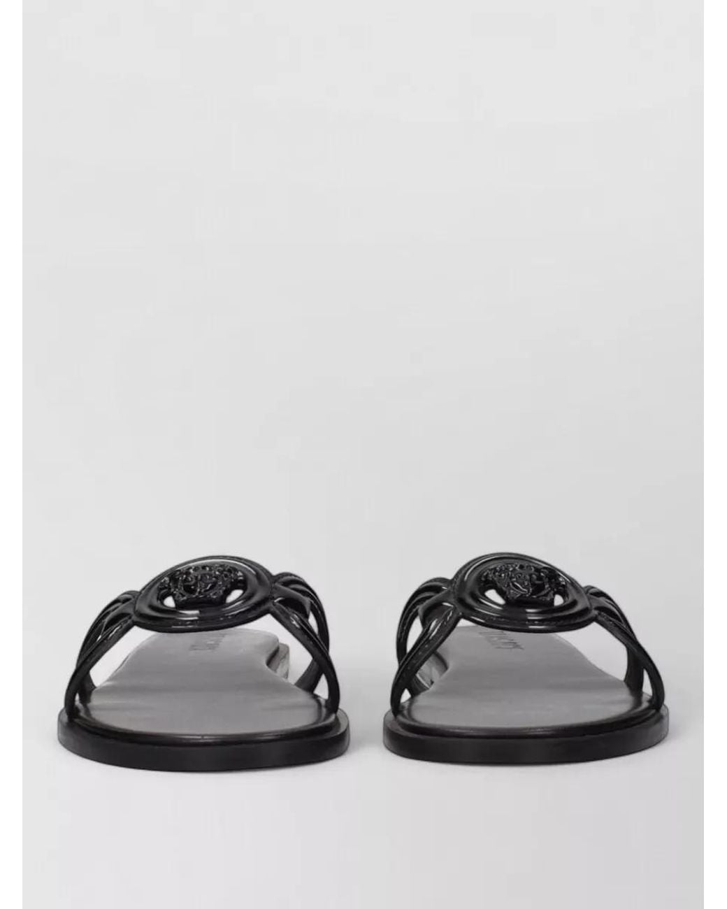 Versace Black Leather Sandals