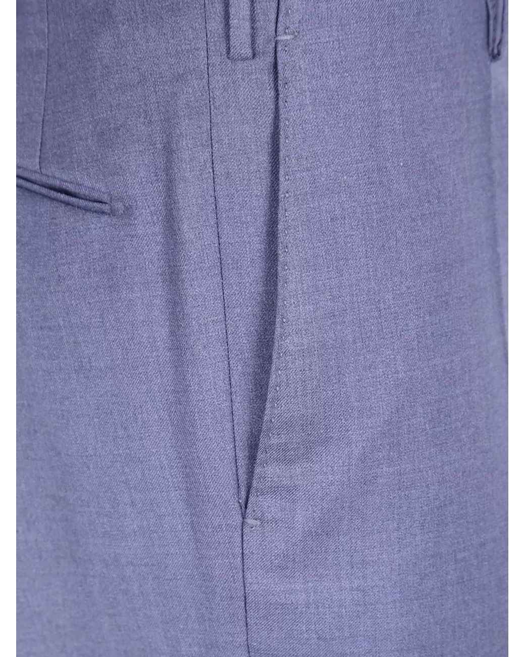 Incotex Blue Virgin Wool Regular-Fit Chino Trousers for men