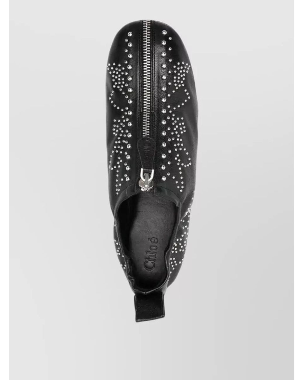 Chloé Gray Leather Studded Slip-On Sneakers