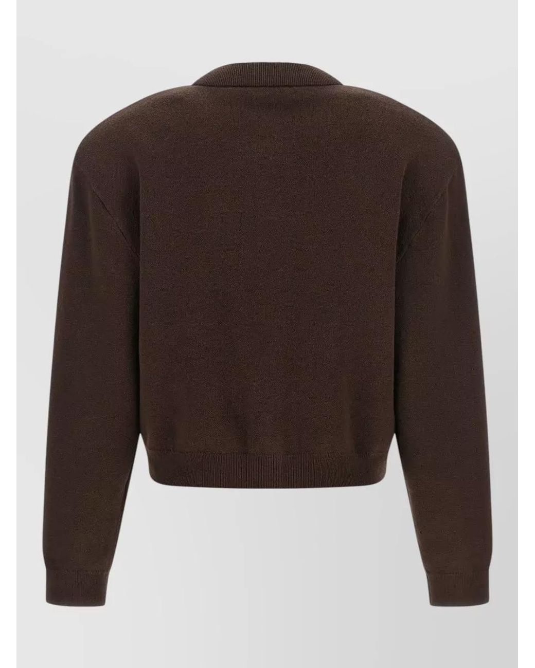 ROTATE BIRGER CHRISTENSEN Black Firm Knit Cropped Crew Neck Long-Sleeve Cardigan