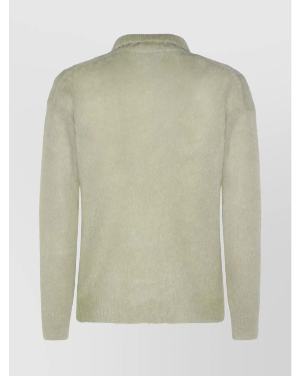 Auralee Green Mohair Wool Short-Sleeve Polo Shirt for men