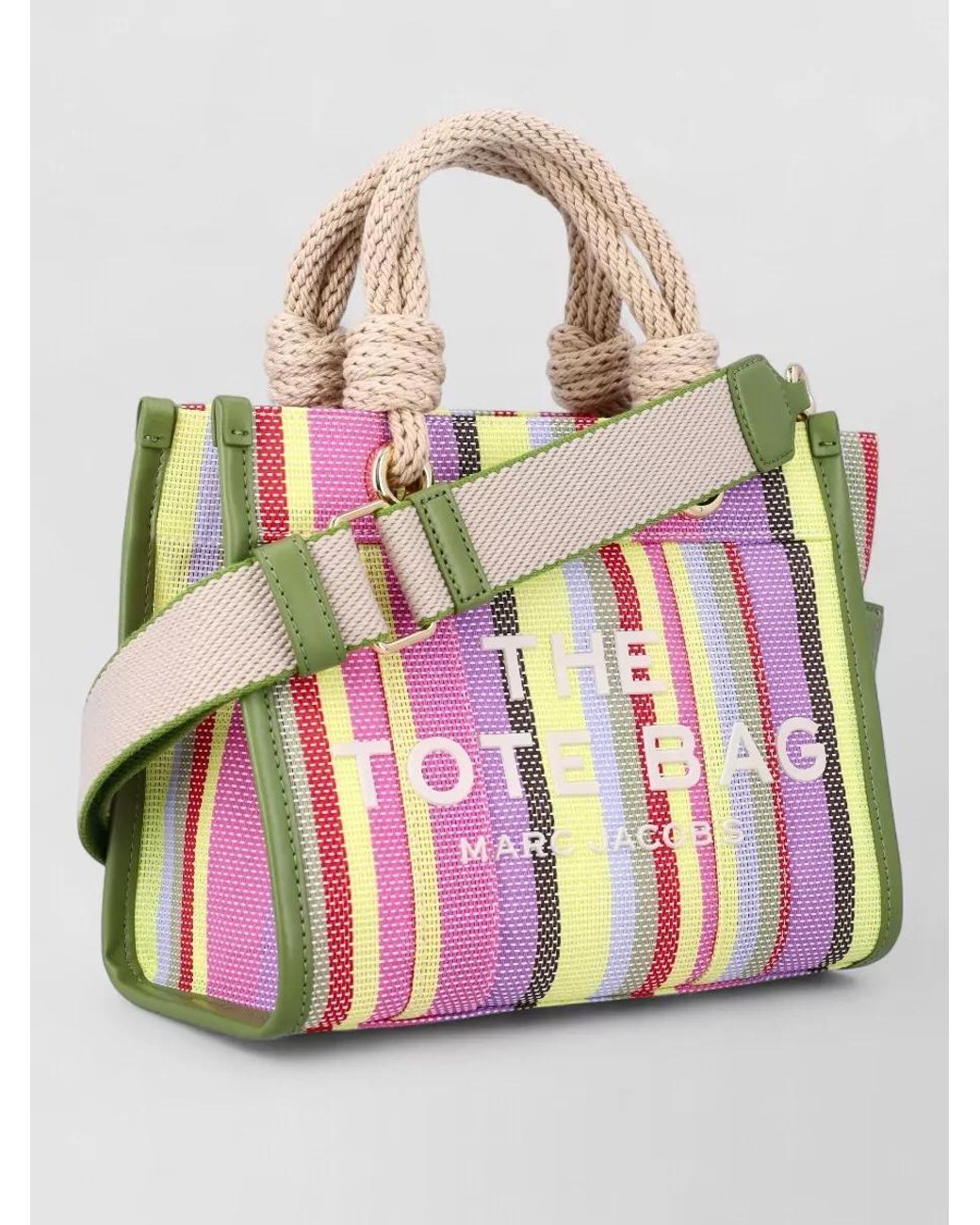 Marc Jacobs Pink The Tote Bag Small Striped Tote Bag