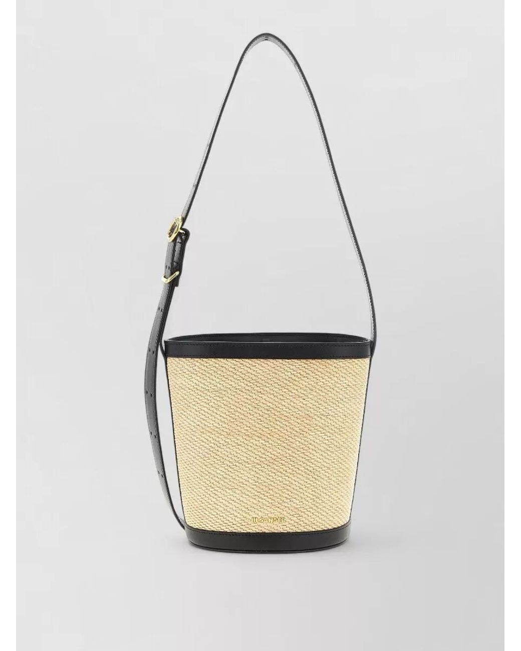 Jil Sander White Cannolo Raffia Shoulder Bag