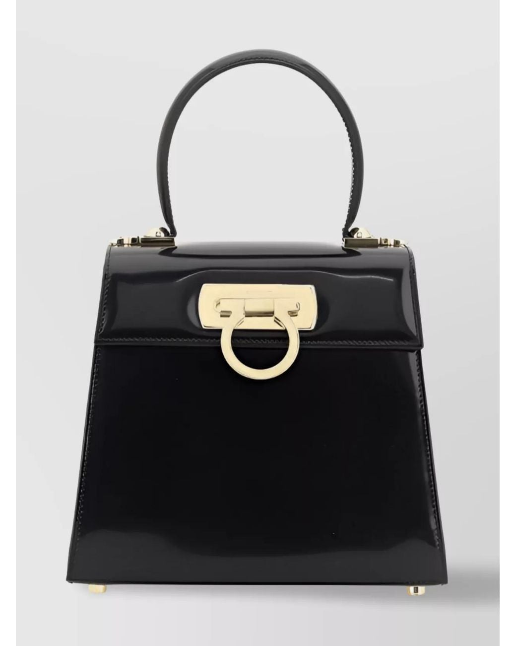 Ferragamo Black Iconic Small Calf Leather Shoulder Bag