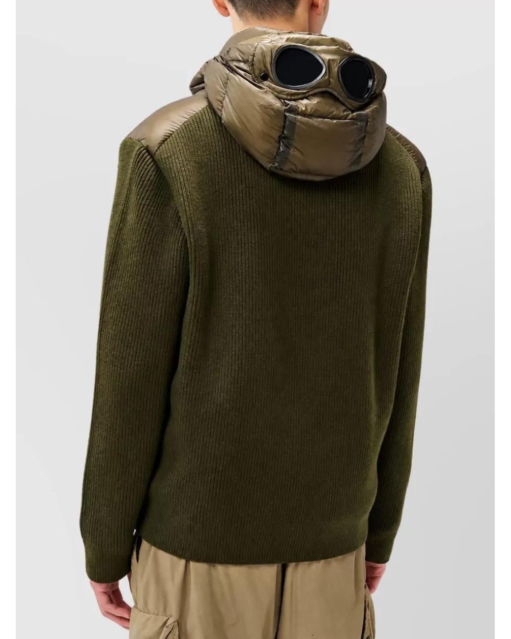 C P Company Green Wool Padded Coat for men