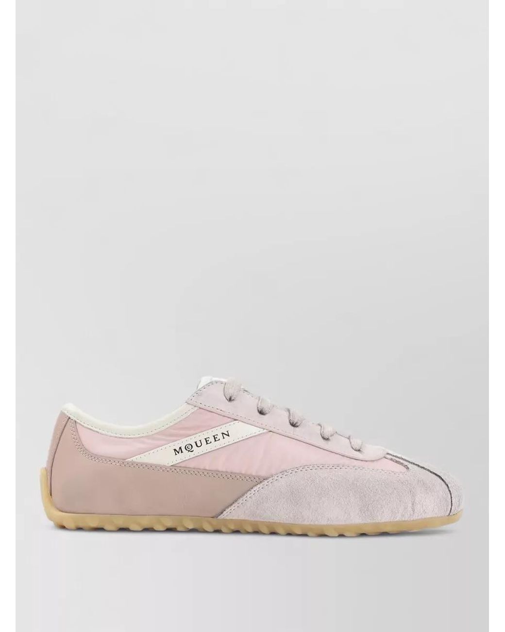 McQueen Pink Leather Lace-Up Sneakers